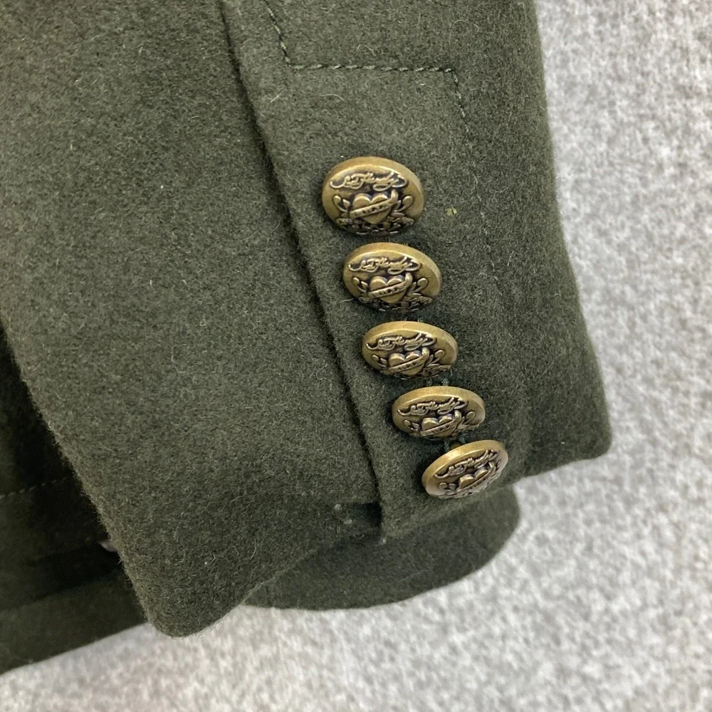 Vtg Ed Hardy military style jacket S Christian Audigier wool blend steampunk Y2K - Picture 10 of 12